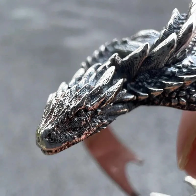 Anel Drogon Ajustável Prata 925 A CASA DO DRAGÃO - COMPRE 1 LEVE 2