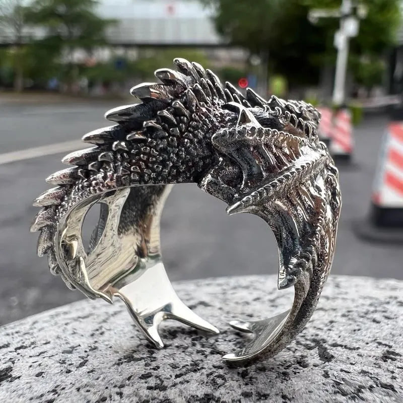 Anel Drogon Ajustável Prata 925 A CASA DO DRAGÃO - COMPRE 1 LEVE 2